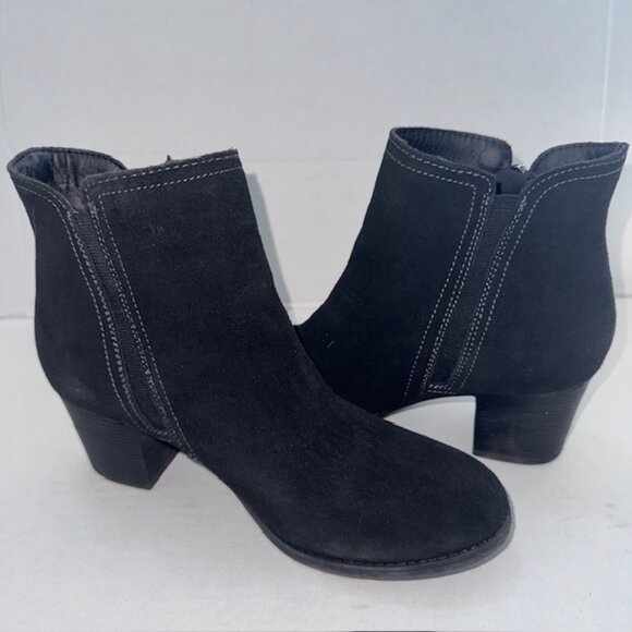 Skechers Women's Taxi Single Lady Boot Size 8.5 Black leather Block Heel Shoe - Picture 10 of 10